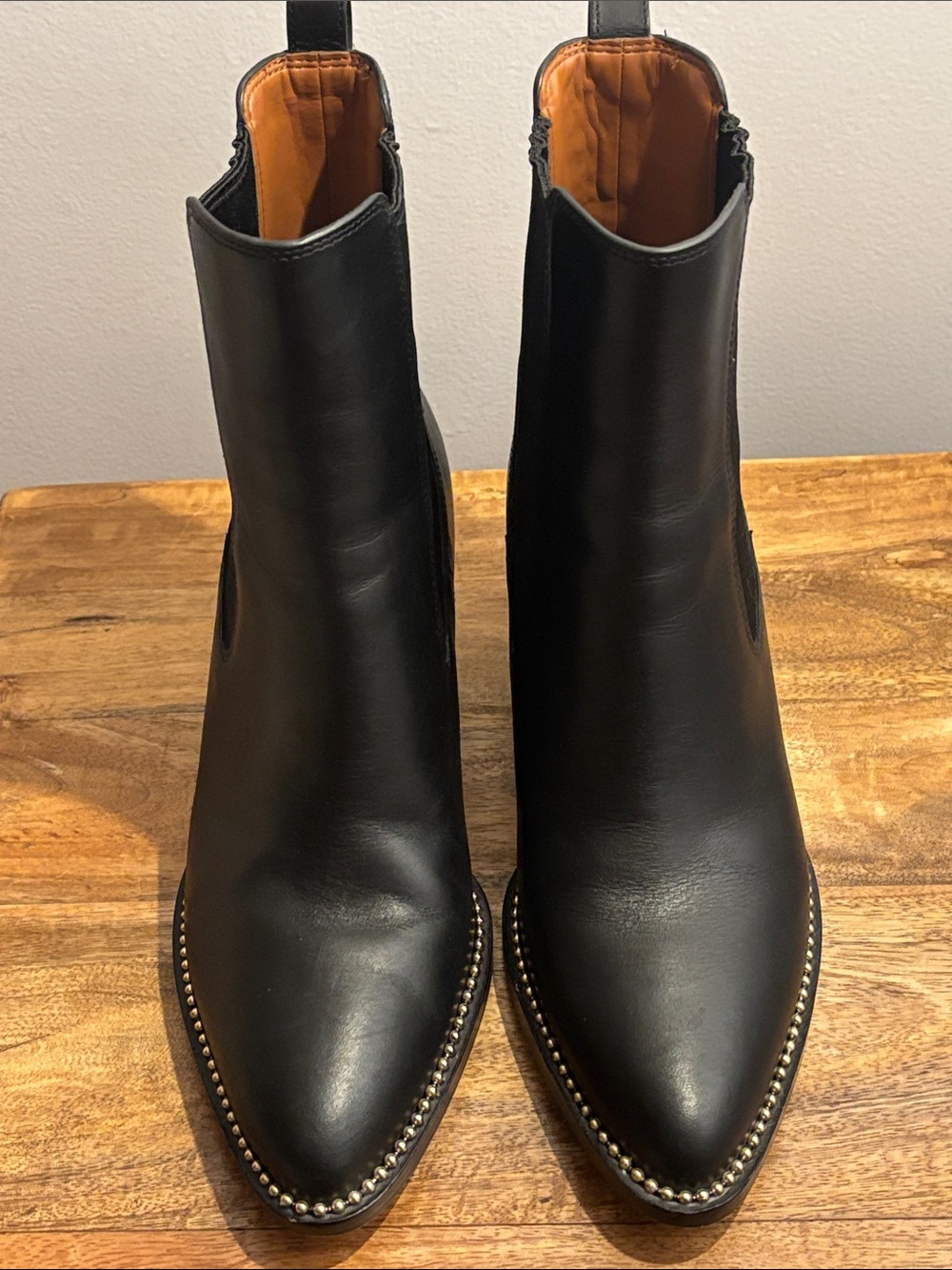 Coach Black Leather Studded Chelsea Booties - Picture 3 of 10